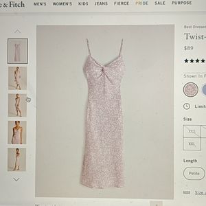 Abercrombie Twist Front Slip Midi Dress